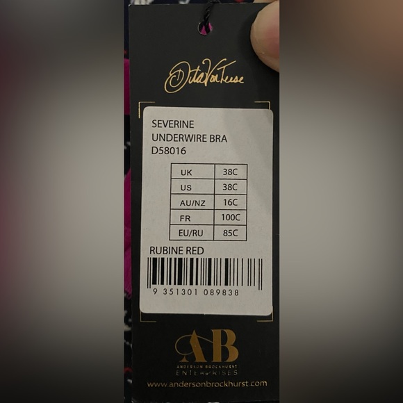 NWT Dida Von Teese RUBINE RED Unlined Underwire, 38C *P1015 - Picture 5 of 11